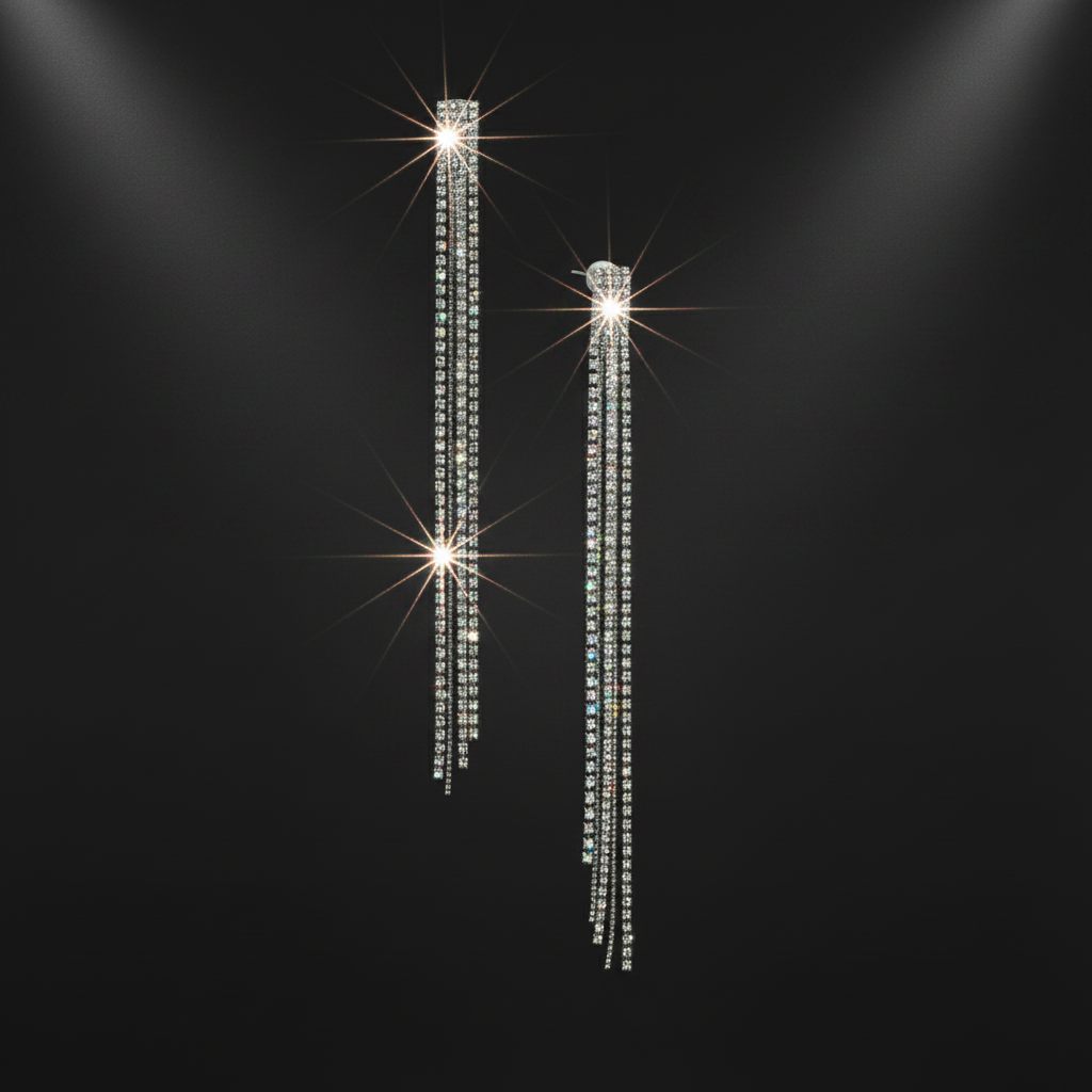 Crystal Fringe Earrings — Triple Spotlight