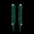 Emerald Crystal Fringe Earrings – Dark Background Sparkle 1:1