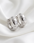 Silver Celestial Star Hoop Earrings — gift box with rose