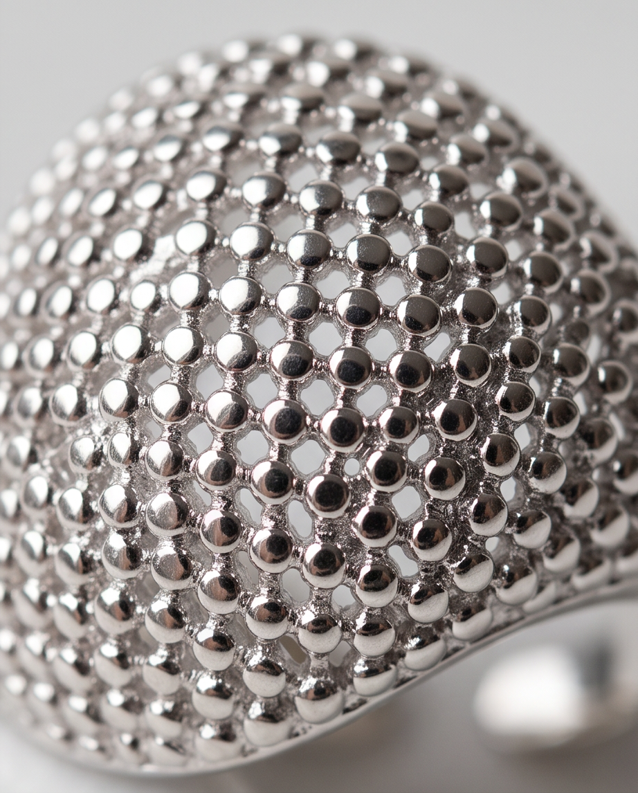 Silver Plated Dot Dome Ring
