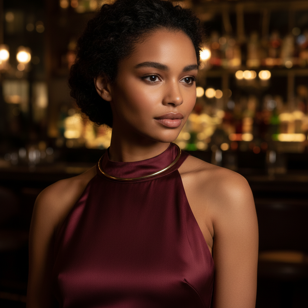 Gold Collar Necklace — Night