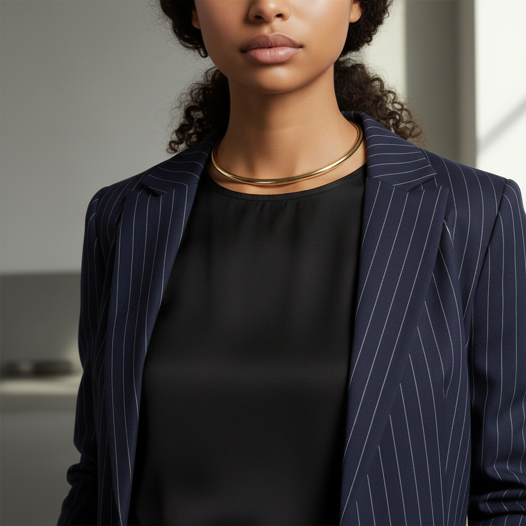Gold Collar Necklace — Smart Casual Day
