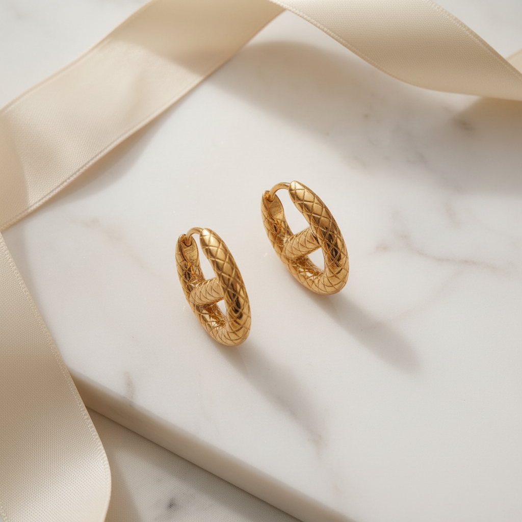 Gold Earrings - Staging