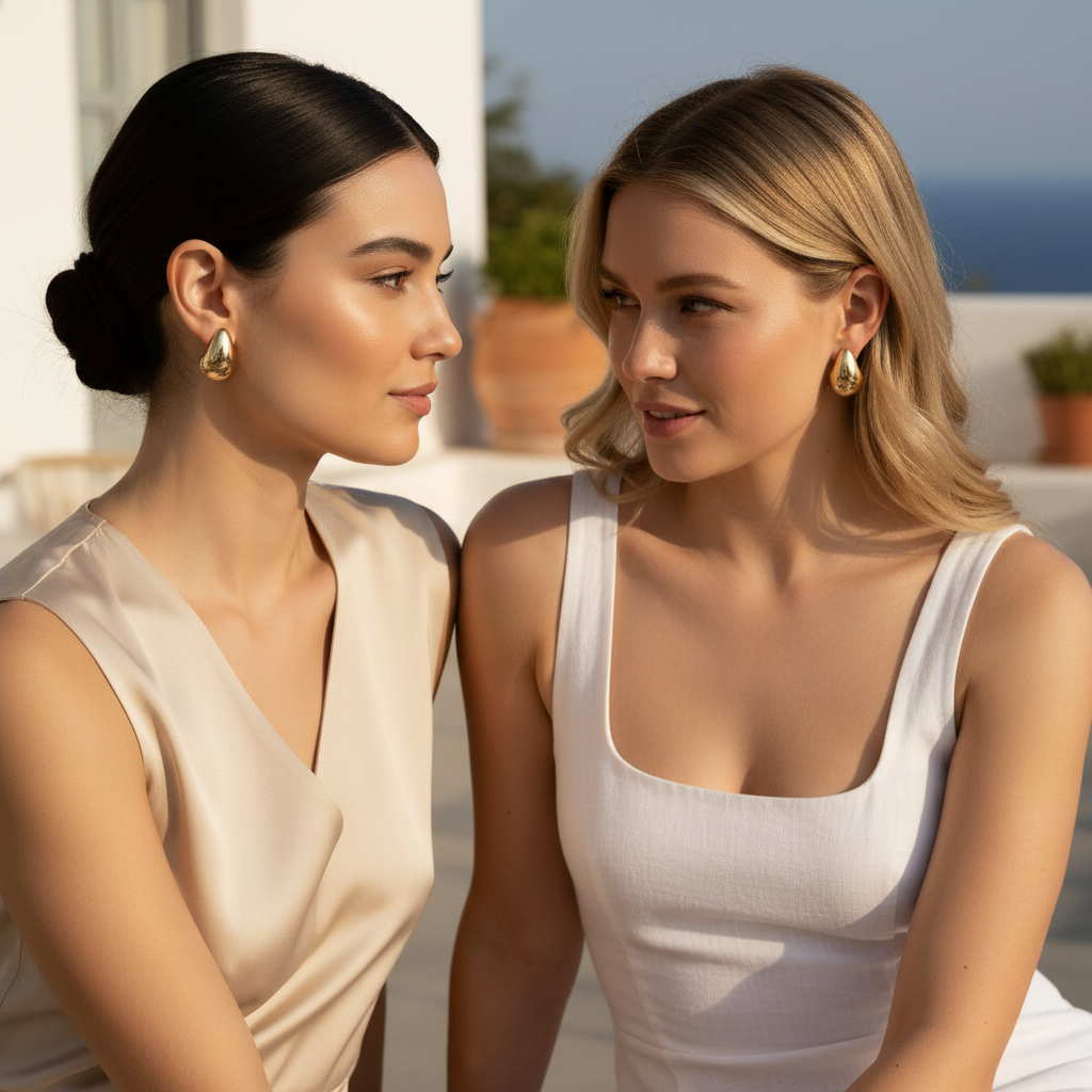 Gold Teardrop Earring — Quiet Luxury Summer