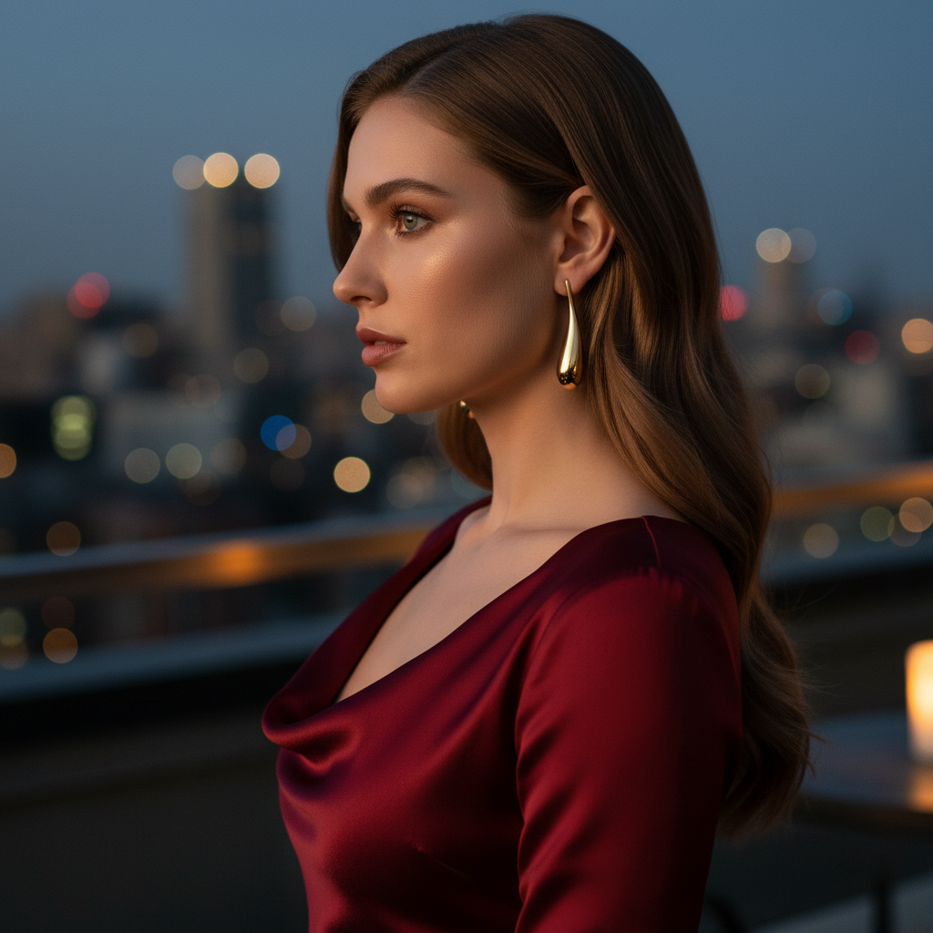 Gold Teardrop Earrings — Evening Dating