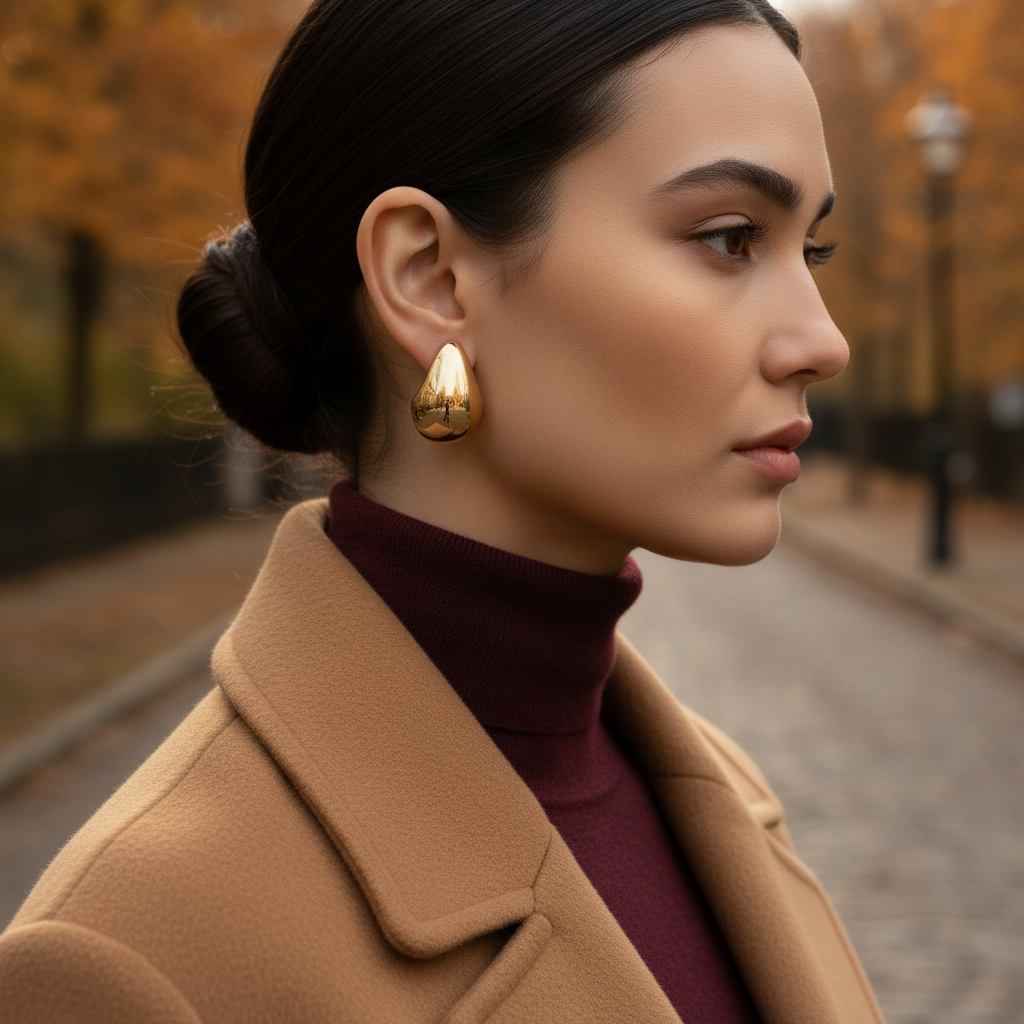 Gold Teardrop Large — Autumn