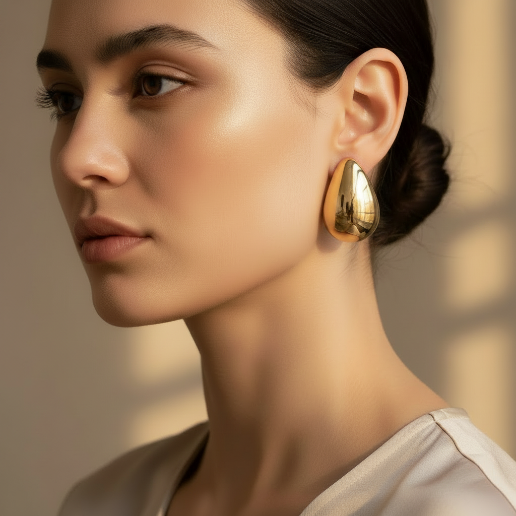 Gold Teardrop Large — Quiet Luxury Summer