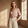 Pink Rose Gold Buckle Belt lifestyle shot