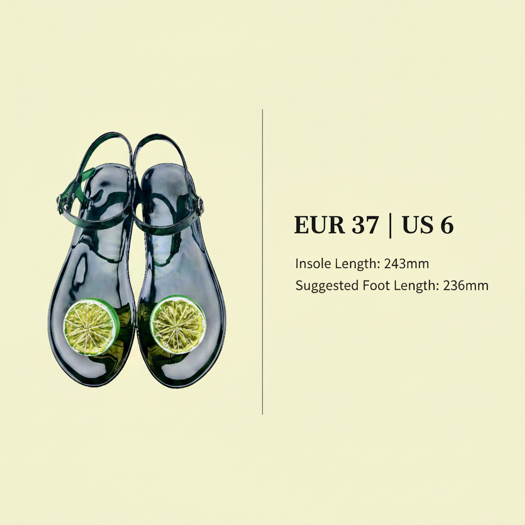 Size Guide — EUR 37 / US 6 | Insole 243mm | Foot 236mm