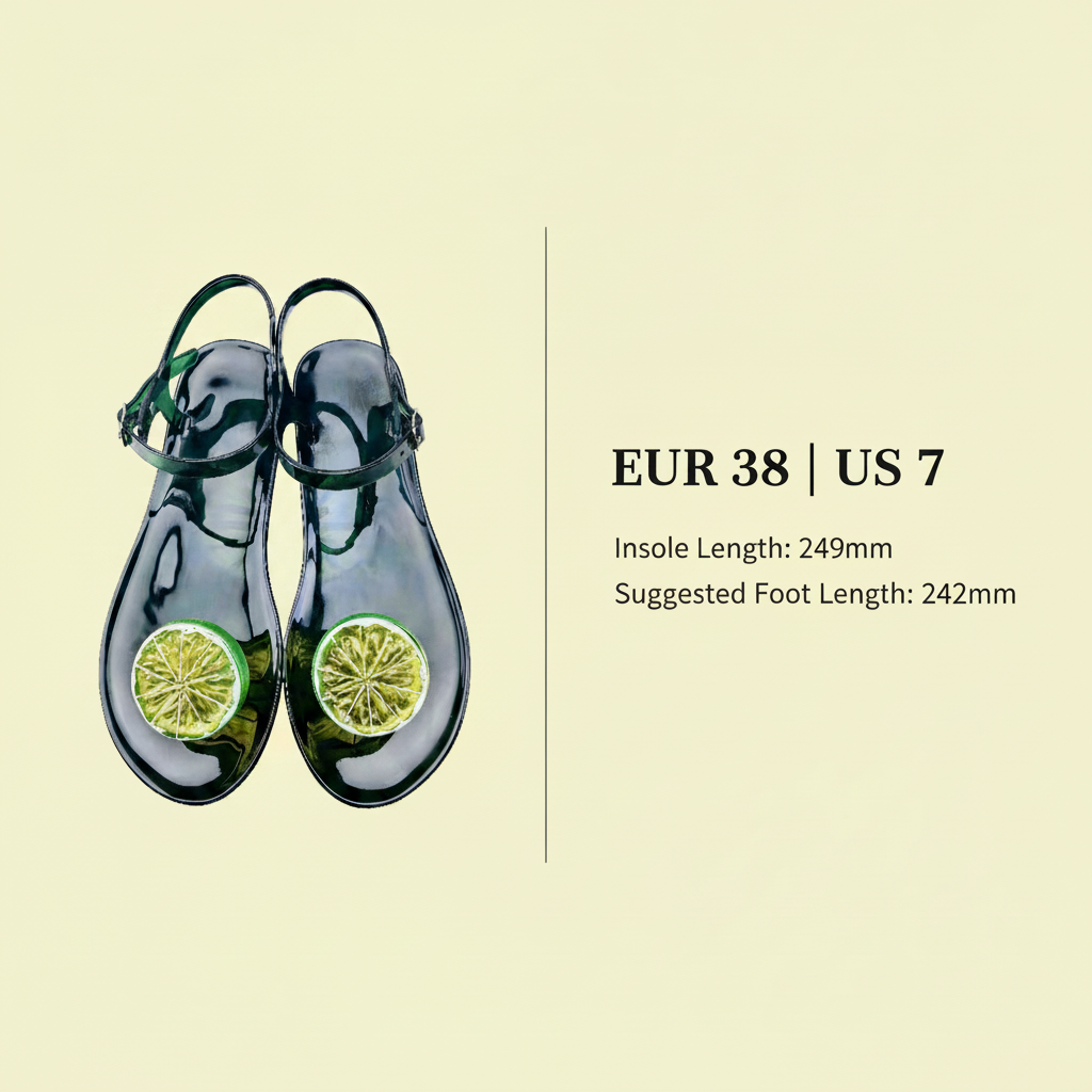 Size Guide — EUR 38 / US 7 | Insole 249mm | Foot 242mm