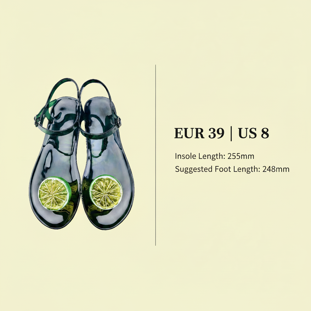 Size Guide — EUR 39 / US 8 | Insole 255mm | Foot 248mm