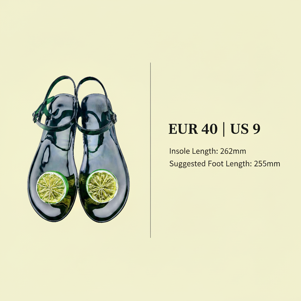 Size Guide — EUR 40 / US 9 | Insole 262mm | Foot 255mm