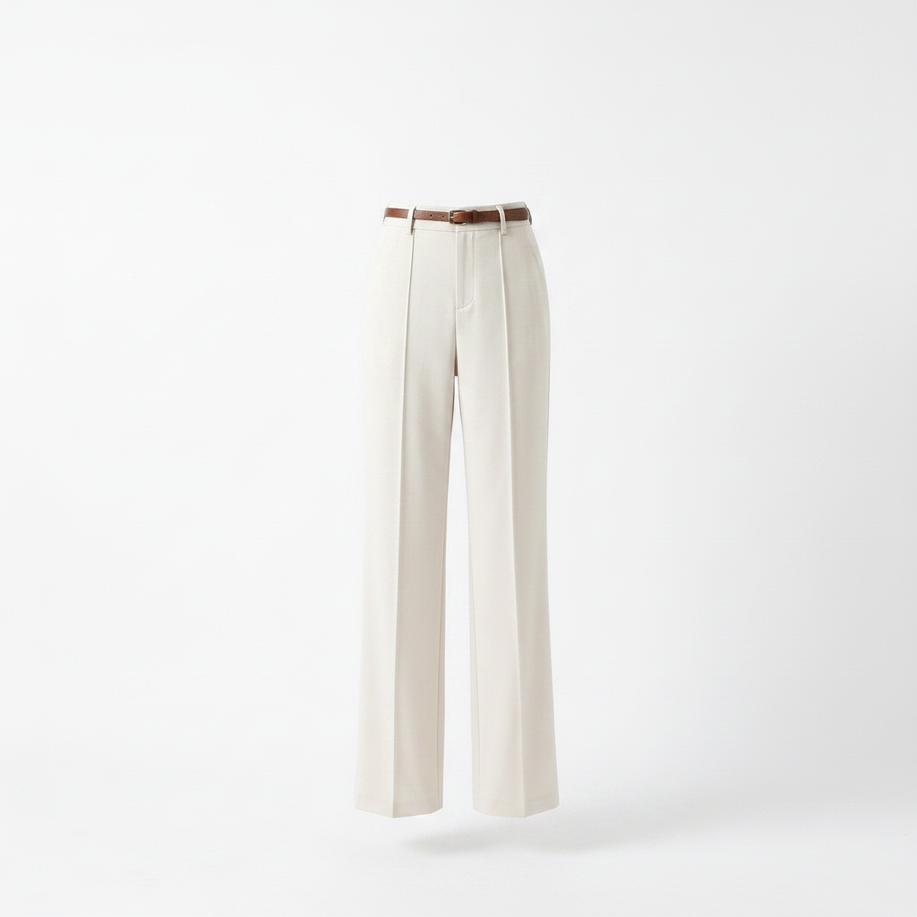 Ivory Wide-Leg Trousers Product Shot