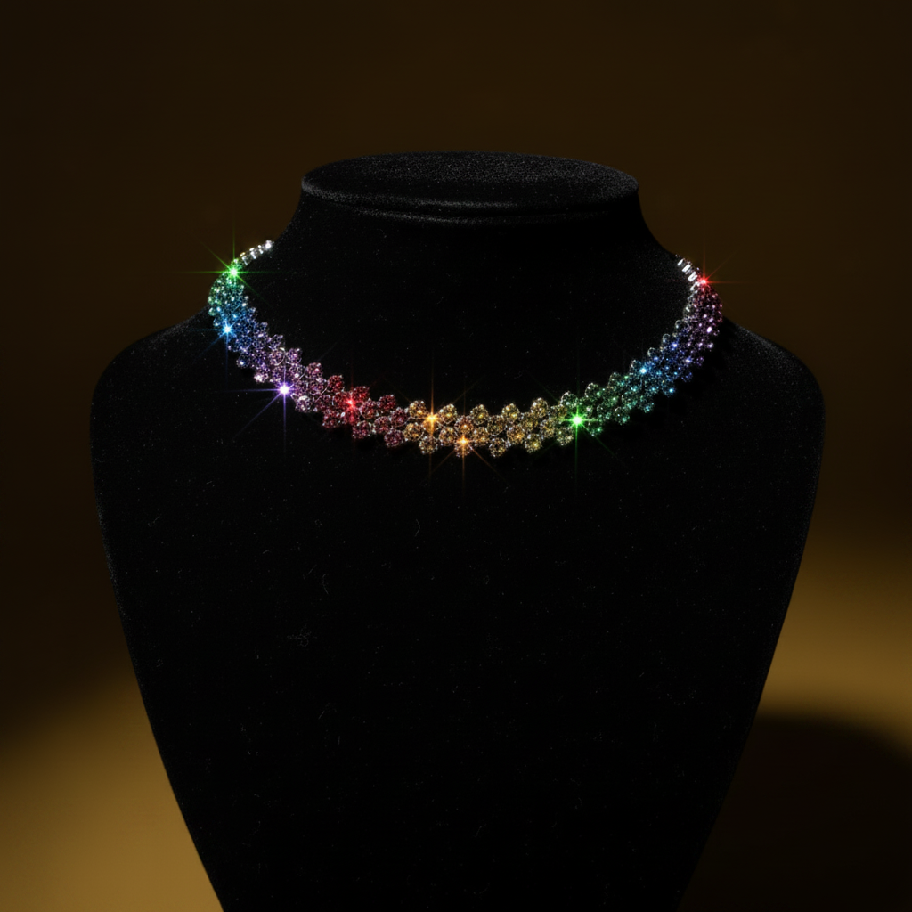 Rainbow Crystal Choker — Product Staging