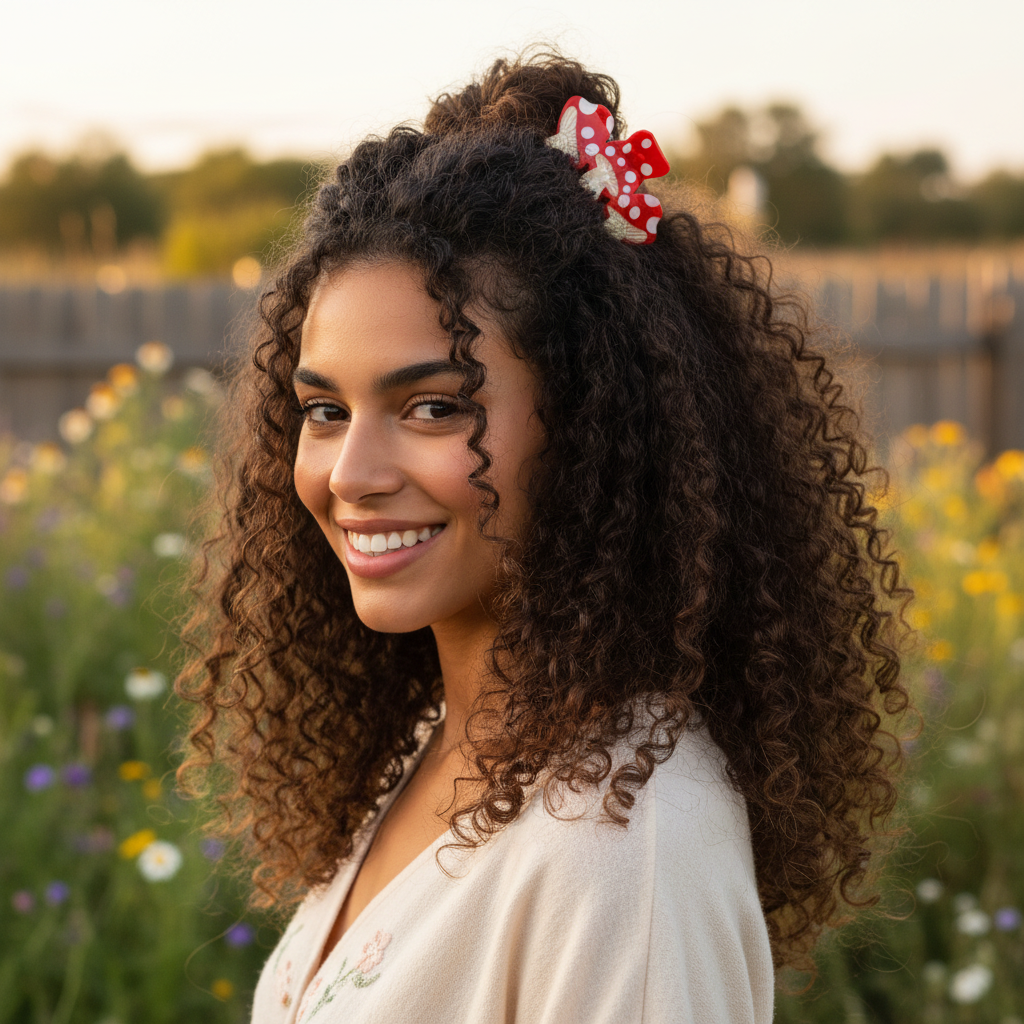 Red Mushroom Hair Claw Clip – Voluminous Curls