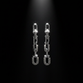 Silver Crystal Chain Link Drop Earrings — Spotlight Staging