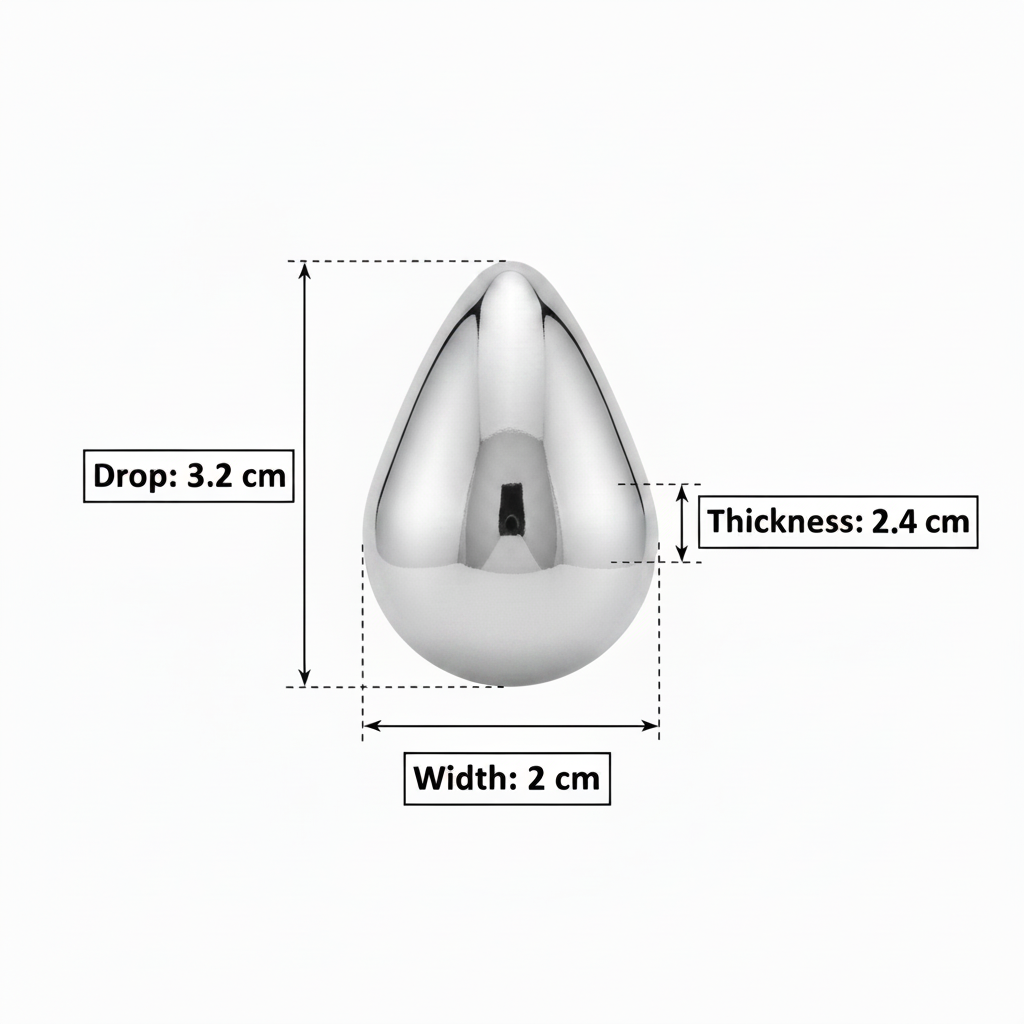 Silver Teardrop Earring - Large