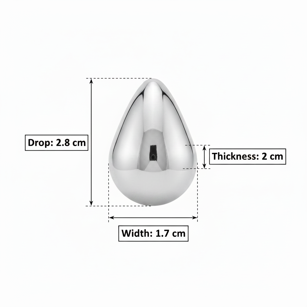 Silver Teardrop Earring - Medium